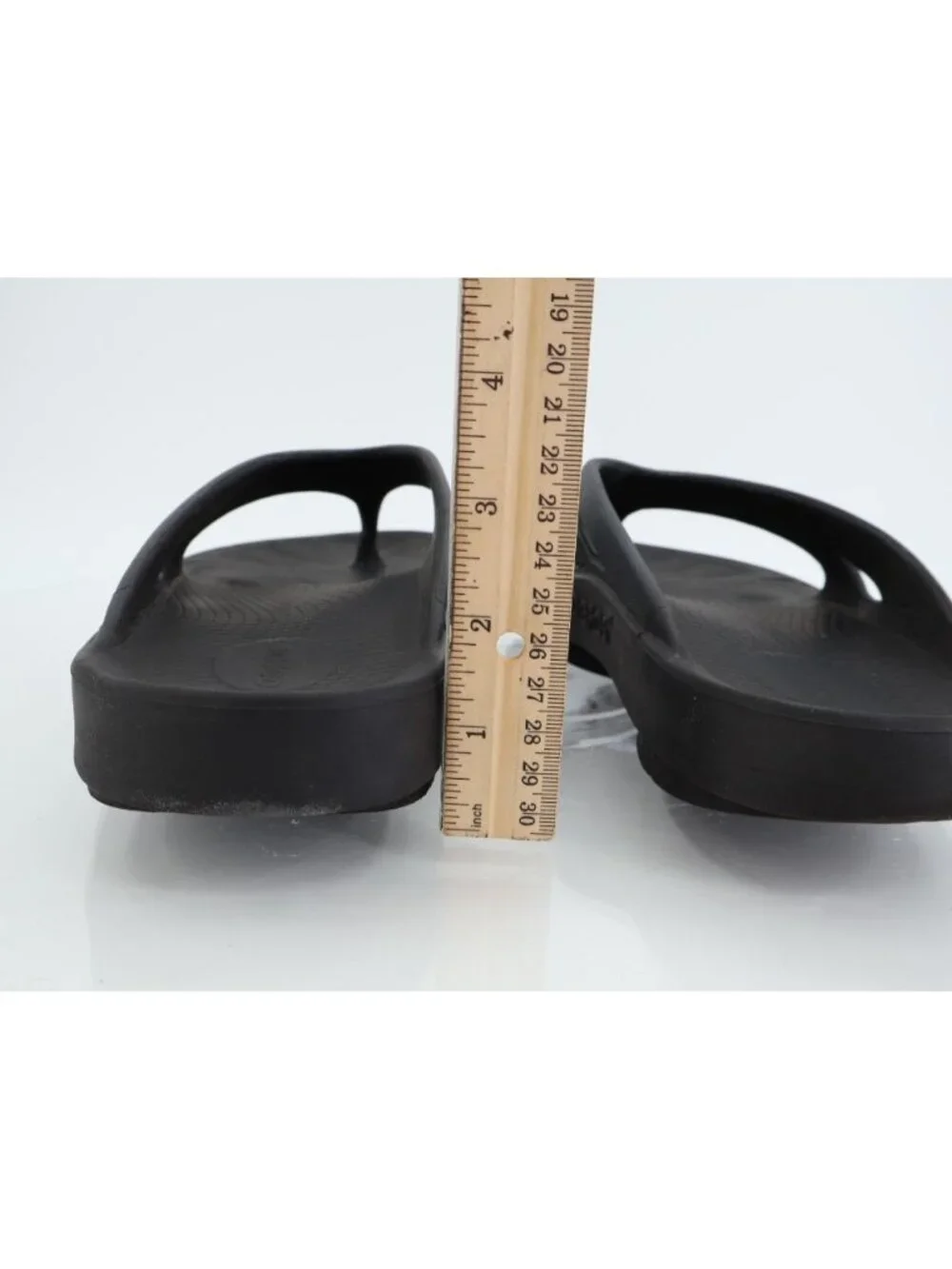 Oofos Mens OOriginal Sandal Size 10 Recovery Sport Slide Thong Gray Black Shoe